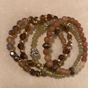 Hand crafted Happy Buddha Beaded Bracelet with Silver Charm